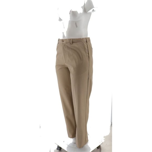 NWT LANDS' END UNIFORM MEN'S PERFECT FIT CHINO PANTS KHAKI 33 UNHEMMED & 33X30 - Picture 2 of 15